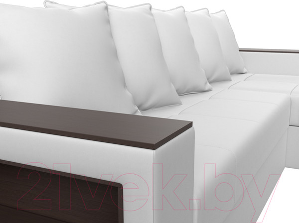 Изображение товара Диван угловой Лига Диванов Дубай лайт универсальный / 114199 (экокожа белый)