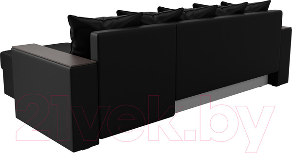 Изображение товара Диван угловой Лига Диванов Дубай лайт правый / 114201 (экокожа черный)