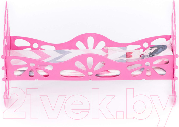 Изображение товара Аксессуар для куклы Полесье Кроватка-качалка с постельным бельем / 69801