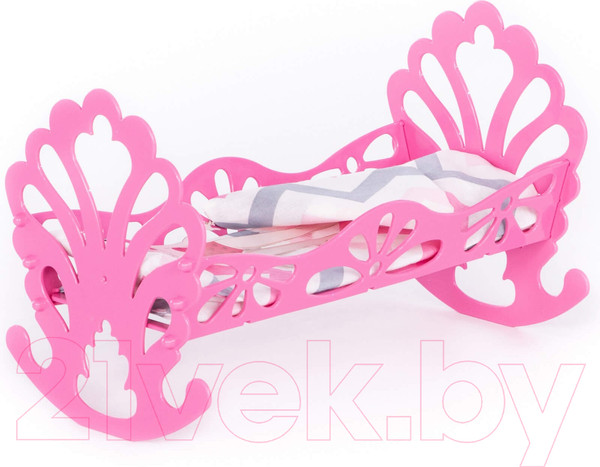 Изображение товара Аксессуар для куклы Полесье Кроватка-качалка с постельным бельем / 69801
