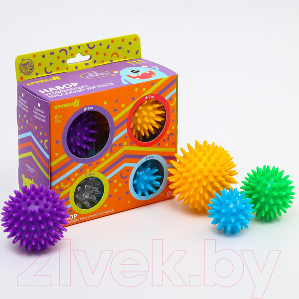 Изображение товара Развивающий игровой набор Крошка Я Развивающих массажных мячиков Ежики / 5358216