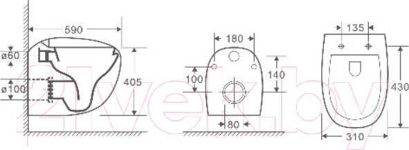 Изображение товара Унитаз подвесной с инсталляцией WeltWasser Amberg 350 ST + Jeckenbach 004 GL-WT + Amberg RD-WT