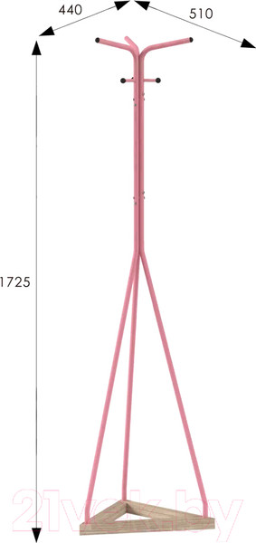 Изображение товара Вешалка для одежды Мебелик Галилео 213 (розовый/шимо)