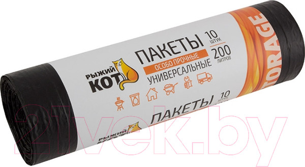 Изображение товара Пакеты для мусора Рыжий кот Особо прочные / 006978 (200л, 10шт, черный)