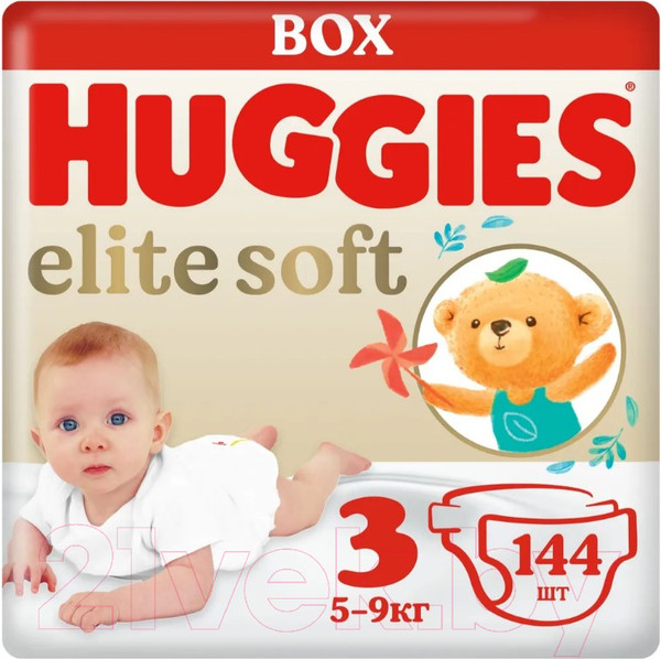 Изображение товара Подгузники детские Huggies Elite Soft Box 3 (144шт)