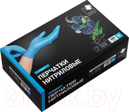 Изображение товара Перчатки одноразовые A.D.M Нитриловые SEMP002N (M, 100шт)