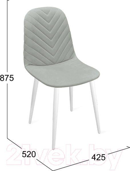 Изображение товара Стул ТриЯ Шерри К1С (белый матовый/велюр Confetti Silver)