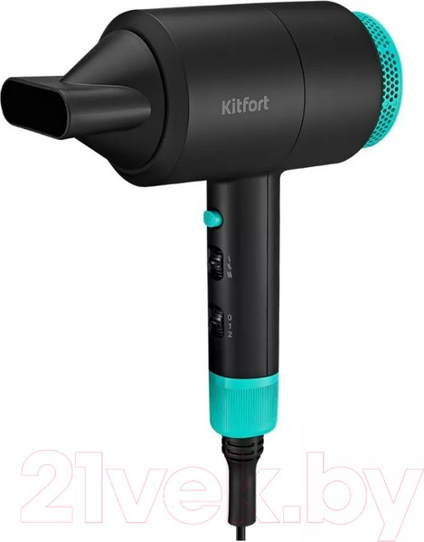 Изображение товара Фен Kitfort KT-3228-3  (черный/бирюзовый)