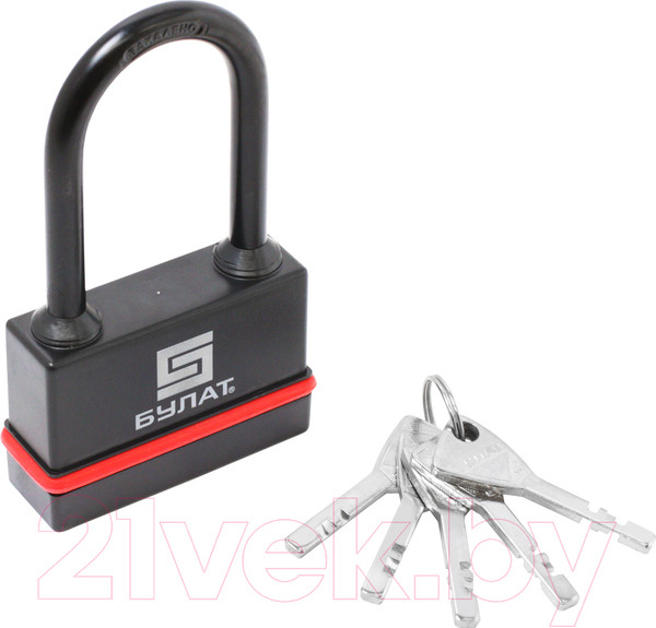 Изображение товара Замок навесной БУЛАТ ВС 3-Н75-01 ПЛ 5 ключей