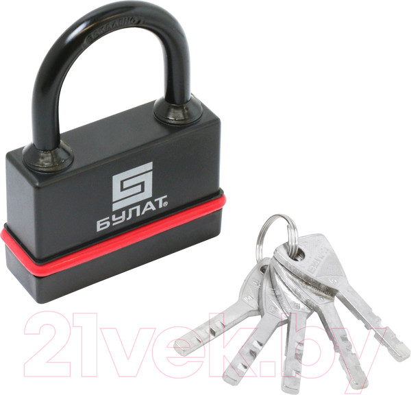 Изображение товара Замок навесной БУЛАТ ВС 3-Н75 ПЛ 5 ключей