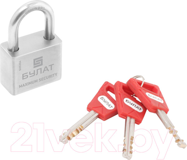 Изображение товара Замок навесной БУЛАТ ВС ВС 3-С40 НС 3 ключа