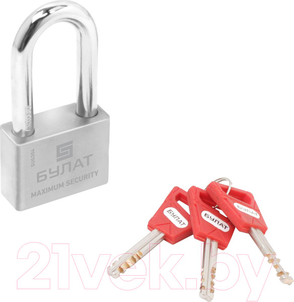 Изображение товара Замок навесной БУЛАТ ВС 3-С50-01 НС 3 ключа