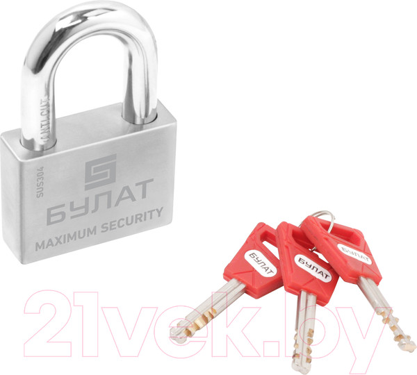 Изображение товара Замок навесной БУЛАТ ВС 3-С60 НС 3 ключа