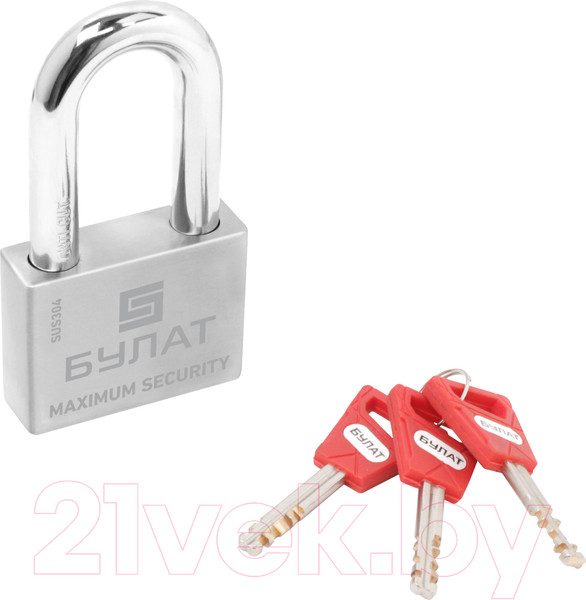 Изображение товара Замок навесной БУЛАТ ВС 3-С60-01 НС 3 ключа