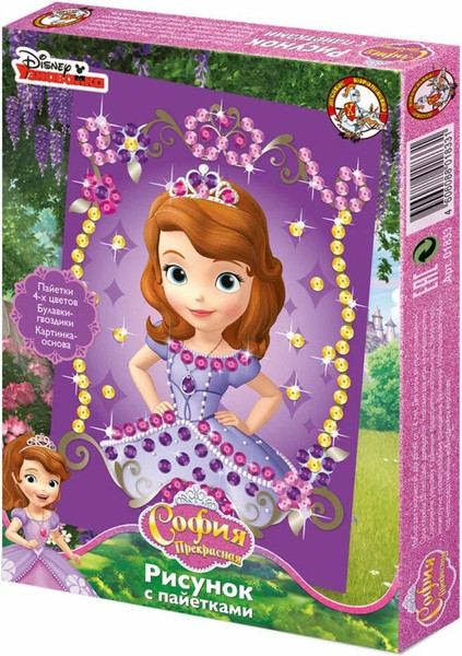 Изображение товара Набор для творчества Десятое королевство Рисунок с пайетками. София прекрасная Дисней / 01833