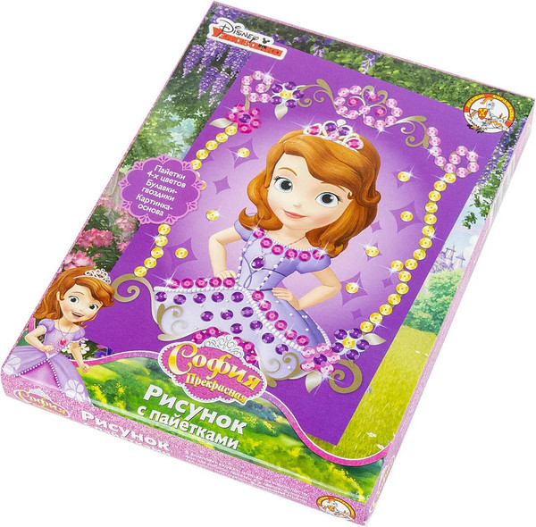Изображение товара Набор для творчества Десятое королевство Рисунок с пайетками. София прекрасная Дисней / 01833