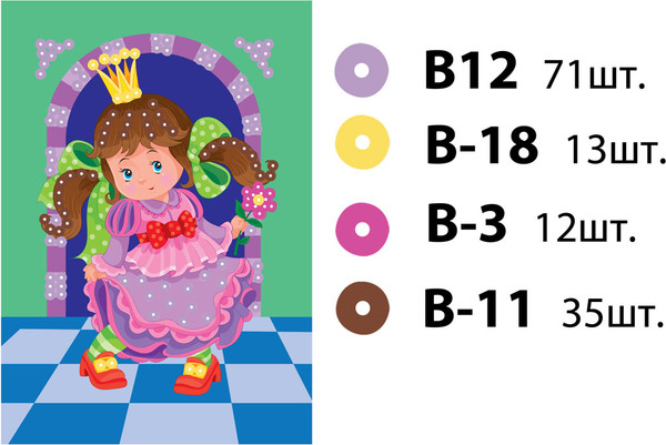 Изображение товара Набор для творчества Десятое королевство Рисунок с пайетками. Принцесса / 01608