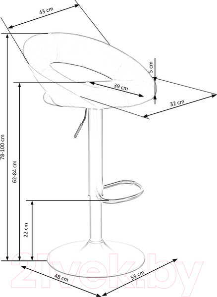 Изображение товара Стул барный Halmar H102 (черный/черный)