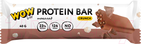 Изображение товара Набор протеиновых батончиков Prime Kraft Wowbar Crunch Шоколад (15x40гр)