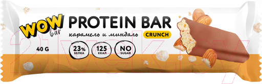 Изображение товара Набор протеиновых батончиков Prime Kraft Wowbar Crunch Карамель-миндаль (15x40гр)