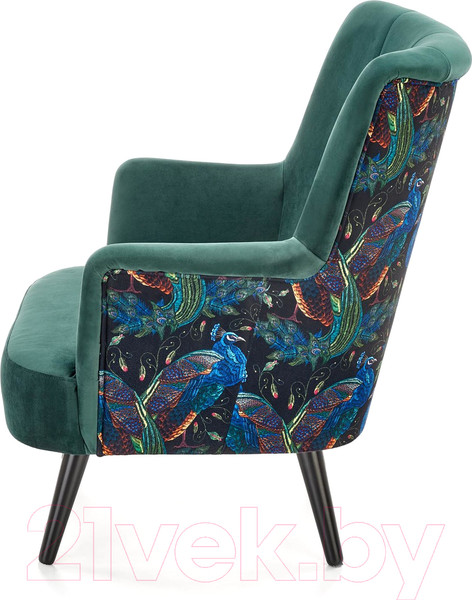 Изображение товара Кресло мягкое Halmar Pagoni (темно-зеленый/черный)