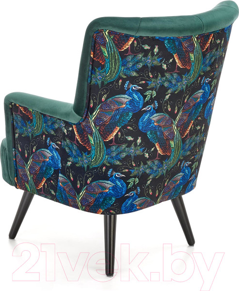 Изображение товара Кресло мягкое Halmar Pagoni (темно-зеленый/черный)