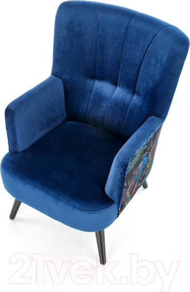 Изображение товара Кресло мягкое Halmar Pagoni (темно-синий/черный)