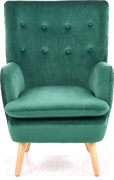 Изображение товара Кресло мягкое Halmar Ravel (темно-зеленый/натуральный)