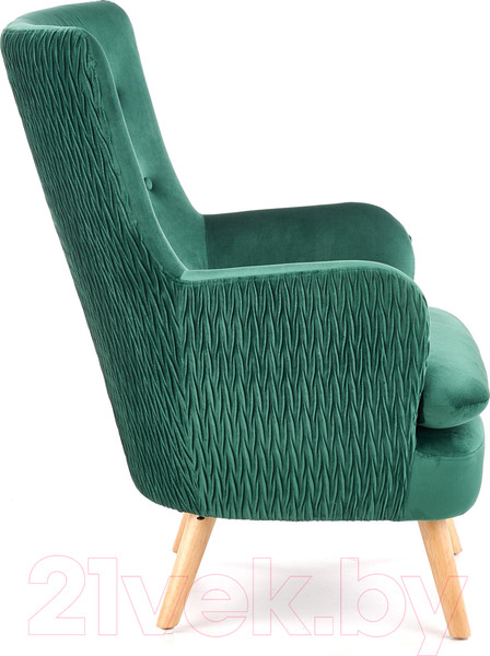 Изображение товара Кресло мягкое Halmar Ravel (темно-зеленый/натуральный)