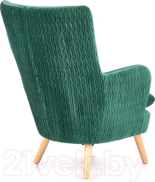 Изображение товара Кресло мягкое Halmar Ravel (темно-зеленый/натуральный)
