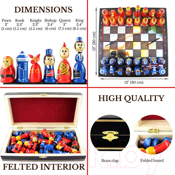 Изображение товара Шахматы Брестская Фабрика Сувениров Холодная война США против СССР / ch_coldwar