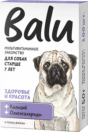 Изображение товара Витамины для животных BaLu Здоровье и красота мультивитаминное / 228002621 (100таб)