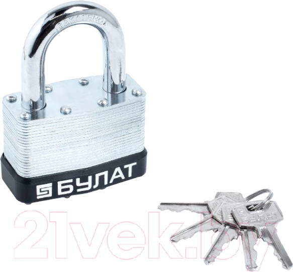 Изображение товара Замок навесной БУЛАТ ВС 0165 5 ключей