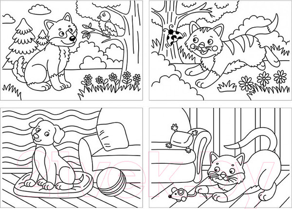 Изображение товара Раскраска Мульти-пульти Кот и пес / РА4п_44747