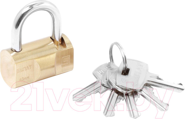 Изображение товара Замок навесной БУЛАТ ВС 1-О40 5 ключей