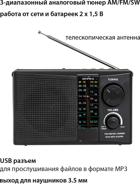 Изображение товара Радиоприемник Supra ST-19U