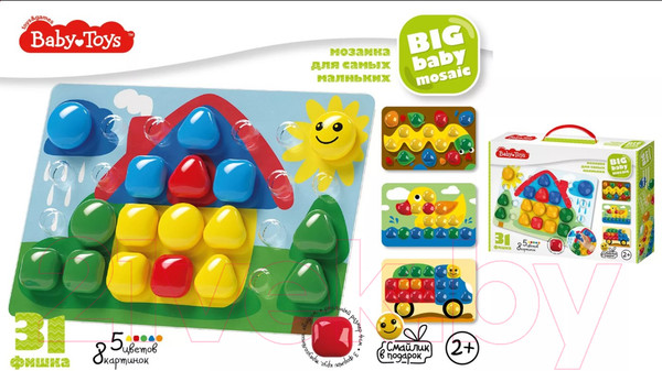 Изображение товара Развивающая игра Baby Toys Мозаика Домик / 03581