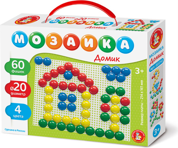 Изображение товара Развивающая игра Десятое королевство Мозаика Домик / 02210 