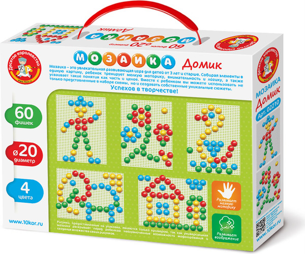 Изображение товара Развивающая игра Десятое королевство Мозаика Домик / 02210 