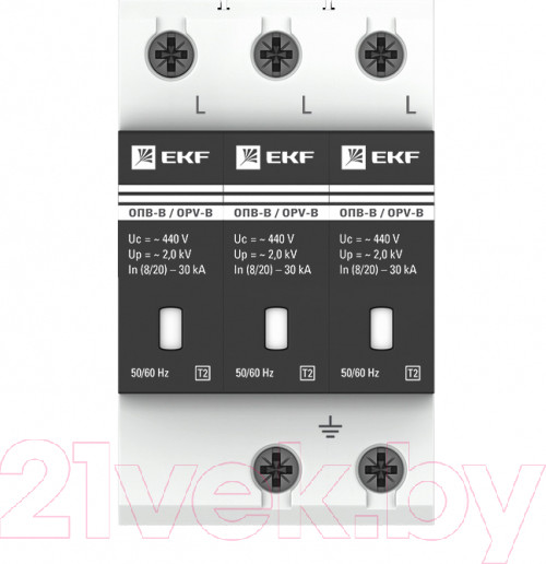 Изображение товара Ограничитель перенапряжения EKF ОПВ-B/3P / opv-b3