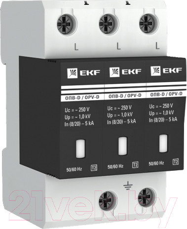 Изображение товара Ограничитель перенапряжения EKF ОПВ-D/3P / opv-d3