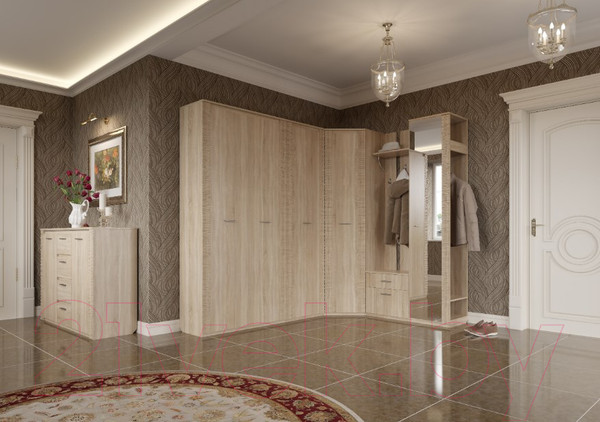 Изображение товара Секция в прихожую Мебельград Элана 55x40.5x208.5 (дуб сонома)