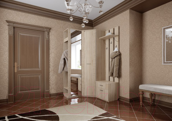 Изображение товара Секция в прихожую Мебельград Элана 55x40.5x208.5 (дуб сонома)