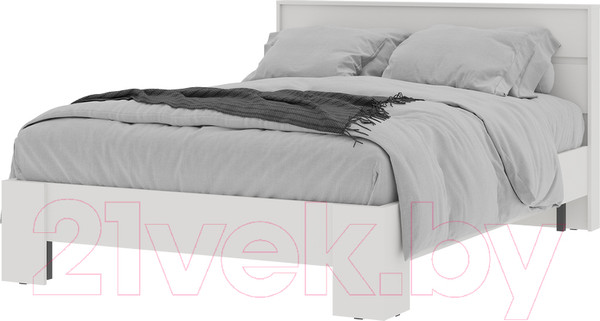Изображение товара Полуторная кровать Стендмебель Хелен КР 02 140x200 (белый/белый)