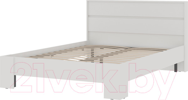 Изображение товара Полуторная кровать Стендмебель Хелен КР 02 140x200 (белый/белый)