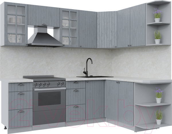 Изображение товара Кухонный гарнитур Интерлиния Берес 1.7x2.4 правая (дуб серый/опал светлый)