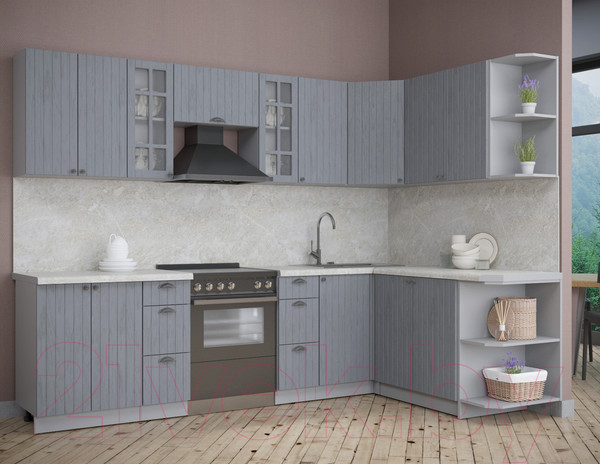 Изображение товара Кухонный гарнитур Интерлиния Берес 1.7x2.8 правая (дуб серый/опал светлый)