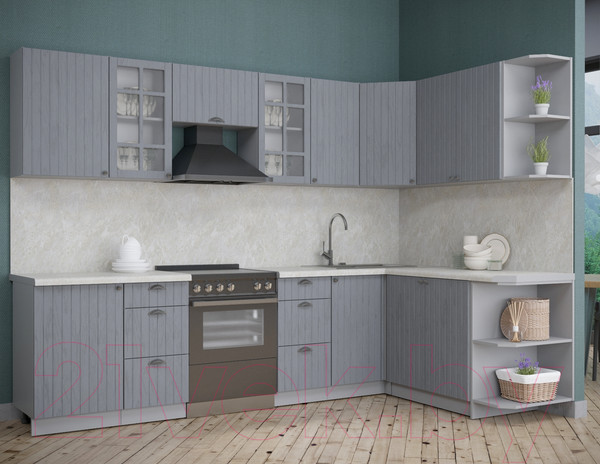 Изображение товара Кухонный гарнитур Интерлиния Берес 1.7x2.9 правая (дуб серый/опал светлый)