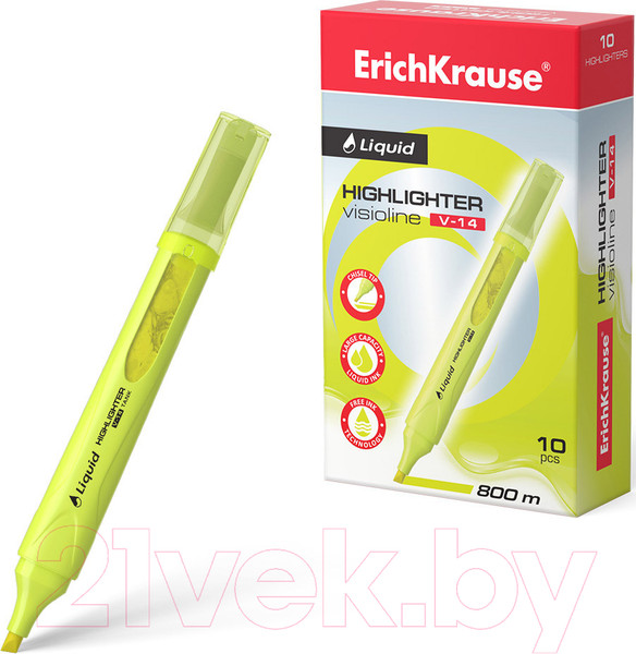 Изображение товара Текстовыделитель Erich Krause Liquid Visioline V-14 Neon / 56027