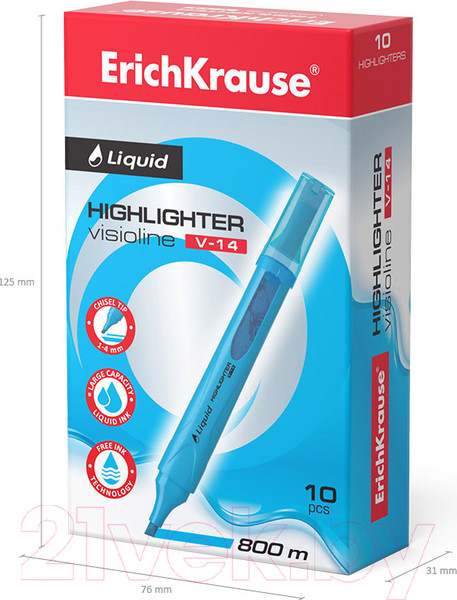 Изображение товара Текстовыделитель Erich Krause Liquid Visioline V-14 Neon / 56030